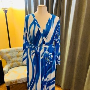 Lovely Wholesale Blue and White Maxi Dress.